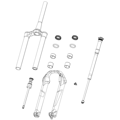 Rockshox Spare  Front Suspension Internals Left Bottomless Tokens Dual Position Air Qty 3 PikeLyrik B1Yari