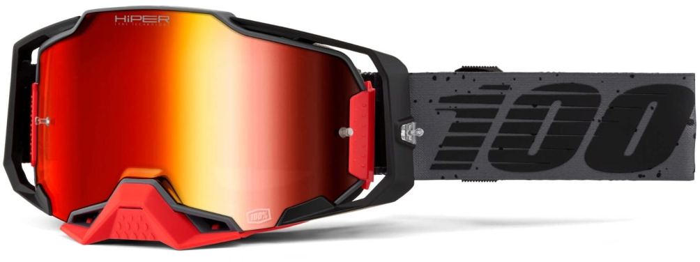 Occhiali Moto Cross Enduro 100% ARMEGA Genesis Hiper Lente A Specchio Iridium P40094